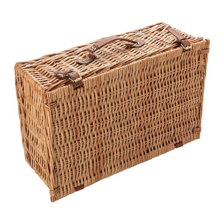 Panier De Pique-Nique En Osier Garden Pour 4 Personnes - Vaisselle Incluse, 12 Litres, Pratique Et Élégant
