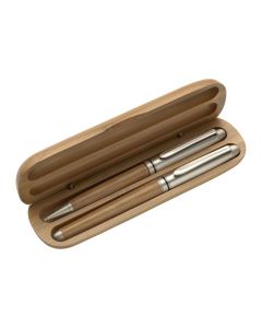ADDIE - Parure de stylo bille et roller en bambou 