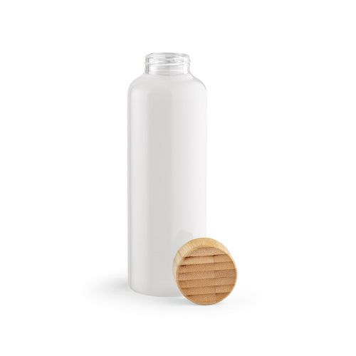 INDUS - Gourde en verre borosilicate,bouchon bambou 510ml. Etanche