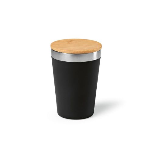 DON - Gobelet rSS 400ml avec couvercle bambou. Double paroi