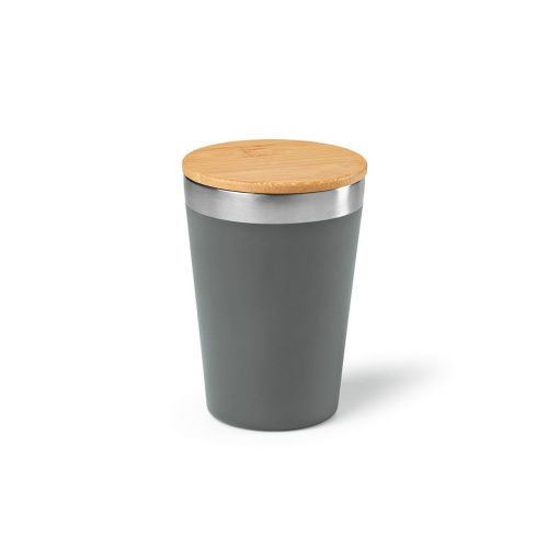 DON - Gobelet rSS 400ml avec couvercle bambou. Double paroi