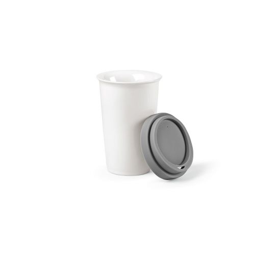 TAGUS - Gobelet de voyage céramique 330ml. Couvercle coloré