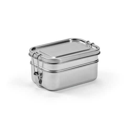PICASSO - Boîte repas rInox 1240 ml, 2 niveaux,fermeture latérale