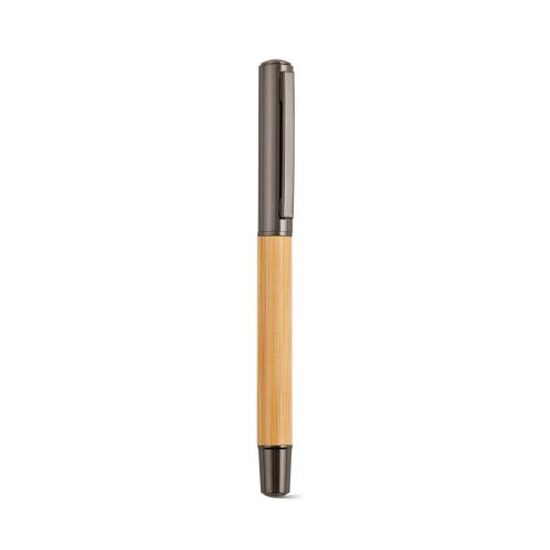 AESCHYLUS - Stylo en bambou et inox, encre bleue 2 km