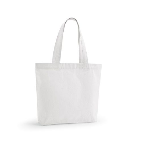 BLANC - Sac shopping rCOTON 220 gsm. Anses 65 cm, soufflet