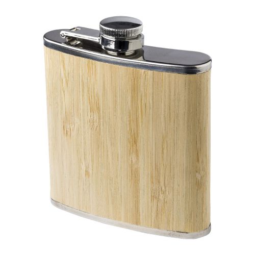 HAYDEN - Flasque en acier inoxydable et bambou 