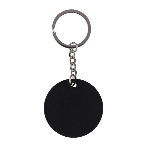 RISA - Porte-clés rond en acier inoxydable recyclé 
