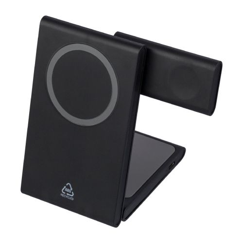 VALERIO - Power bank magnétique sans fil 3 en 1 en ABS recyclé 