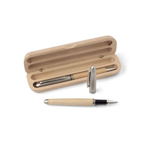 OLIVIERO - Parure de stylo bille et roller en bois 