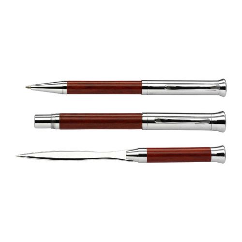 PAULETTE - Parure stylo bille, plume et coupe-papier 