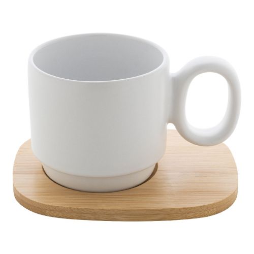 KAGUYA - Mug en céramique avec plateau en bambou