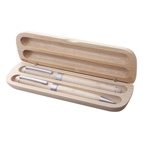 NAWODU - set écriture en bois naturel