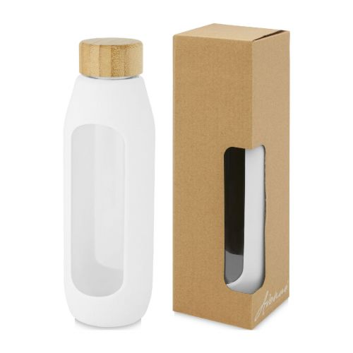 TIDAN - Bouteille  de 600 ml en verre borosilicate avec grip en silicone