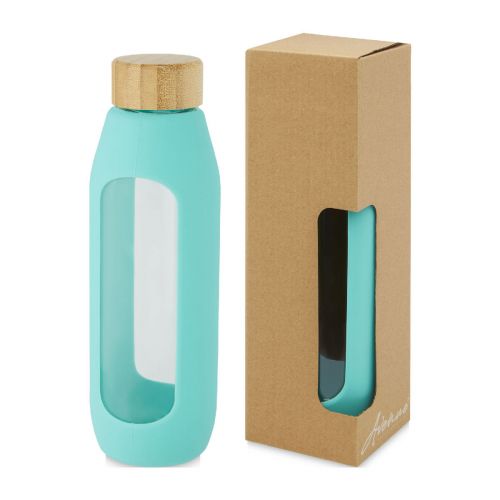 TIDAN - Bouteille  de 600 ml en verre borosilicate avec grip en silicone
