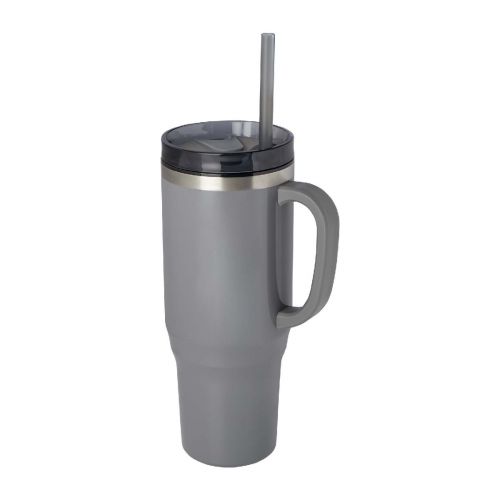 MELBOURNE - Gobelet en céramique Java de 330 ml avec revêtement en silicone et couvercle en plastique
