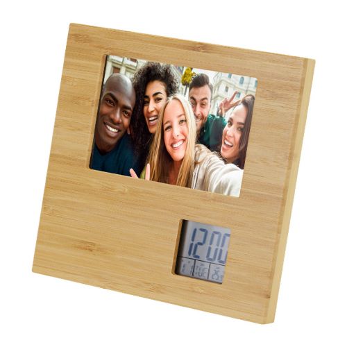SASA -Cadre photo en bambou avec thermomètre