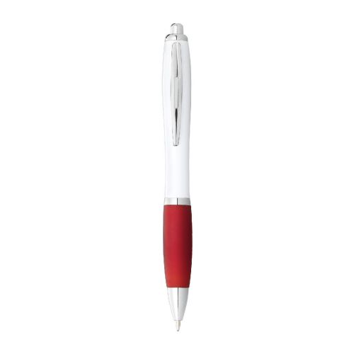 NASH - Stylo bille avec corps blanc et grip coloré  (encre noire)