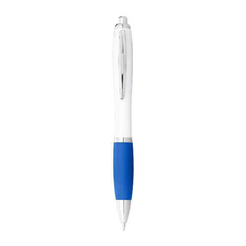 NASH - Stylo bille avec corps blanc et grip coloré  (encre noire)