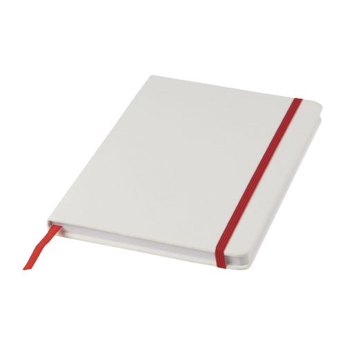 SPECTRUM - Carnet de notes blanc A5  avec élastique de couleur