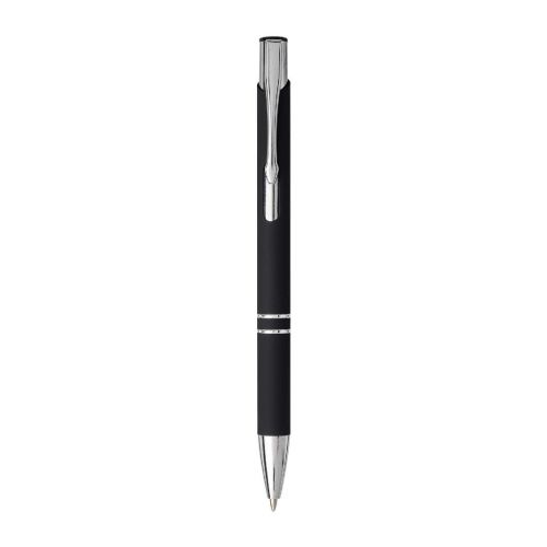 MONETA SOFT - Stylo bille rétractable doux au toucher Moneta (encre noire)
