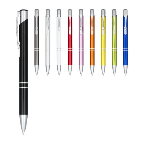 MONETA - Stylo bille rétractable en aluminium anodisé  (encre noire)