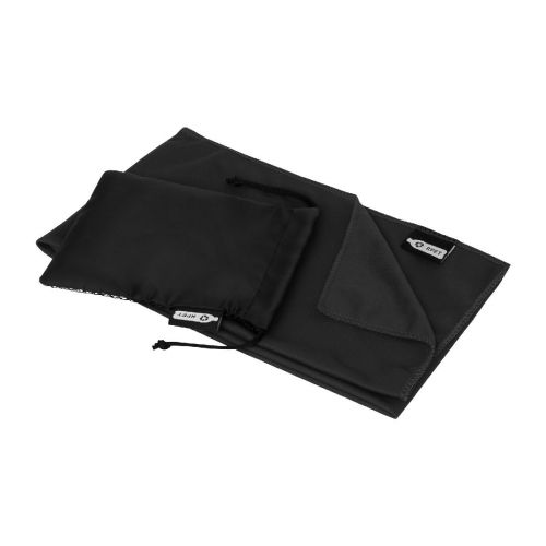 RAQUEL - Serviette de sport rafraîchissante en PET recyclé  avec pochette 80 x 30 cm