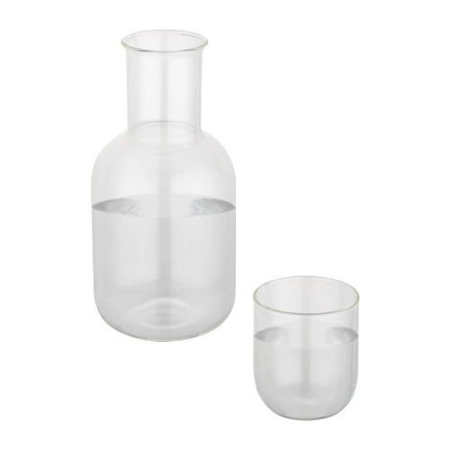 AMELIE -Ensemble carafe et tasse en verre en finition mate
