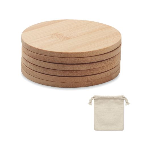 BAYIN SET - Lot de 6 sous-verres en bambou