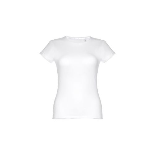 THC SOFIA WH - T-shirt femme en coton ceinturé. Couleur blanche