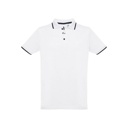 THC ROME WH - Polo en coton bicolore pour homme. Couleur blanche