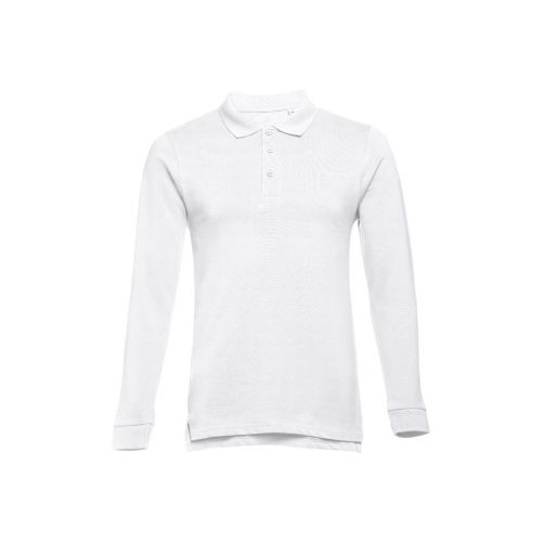 THC BERN WH - Polo en coton à manches longues pour hommes