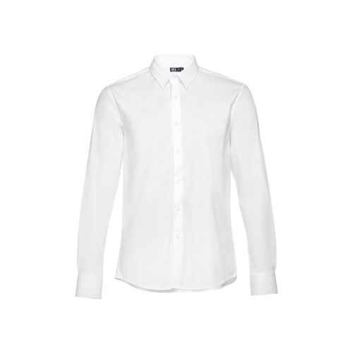 THC PARIS WH - Chemise en popeline à manches longues pour hommes.Couleur blanche