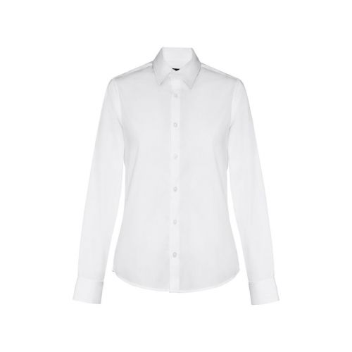 THC PARIS WOMEN WH - Chemise en popeline à manches longues pour femmes. Couleur blanche