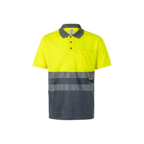VL CUPID - Polo piqué bicolore (160g/m²) à manches courtes, en polyester (100%)