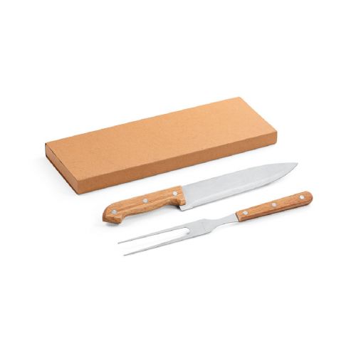 SALSA - Ensemble de 2 pièces pour barbecue en bambou et acier inoxydable