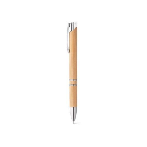 BETA BAMBOO - Stylo à bille en bambou avec clip et attributs métalliques