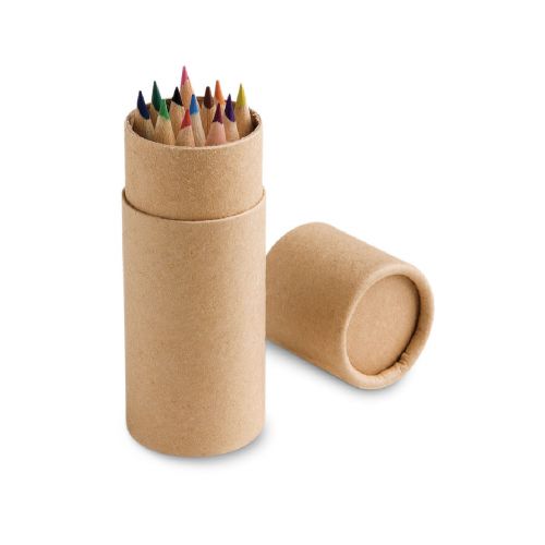 CYLINDER - Boîte avec 12 crayons de couleur