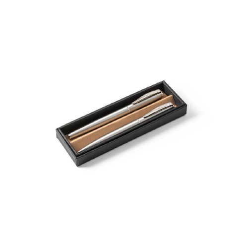ELLA - Set de stylos à bille et rollers avec corps avec clip en acier inoxydable (53% rSS)