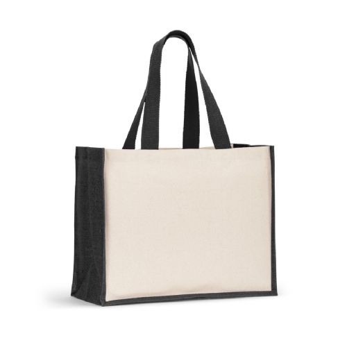 HELSINQUE COLOUR - Sac en toile (320 g/m²), avec fond et côtés en jute laminé (350 g/m²) de couleur