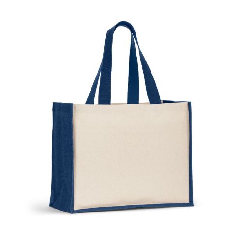 HELSINQUE COLOUR - Sac en toile (320 g/m²), avec fond et côtés en jute laminé (350 g/m²) de couleur