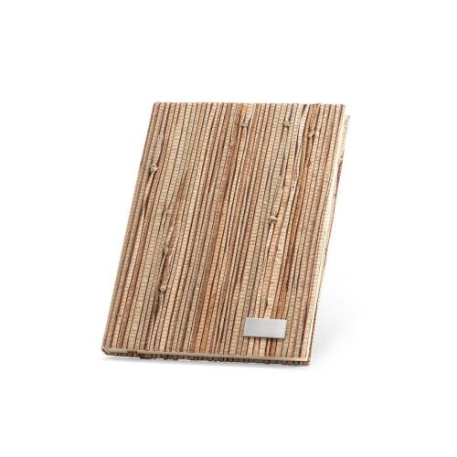 NERUDA - Bloc-notes A5 avec couverture rigide en fibre de paille naturelle