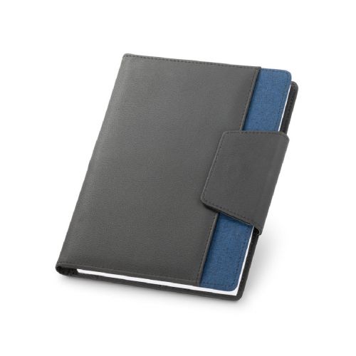 RUSSEL - Couverture en PU et tissu polyester avec bloc-notes A5 avec pages unies