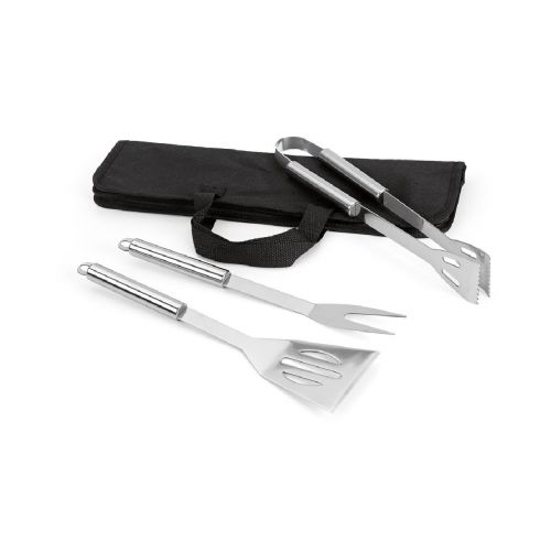 SOARES - Set de barbecue de 3 pièces en acier inoxydable