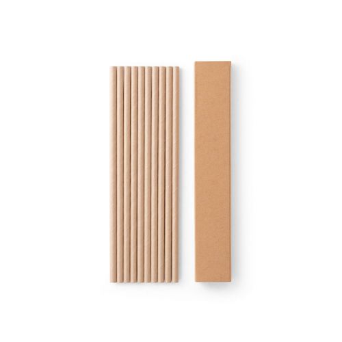 LAMONE - Lot de 10 pailles en papier kraft