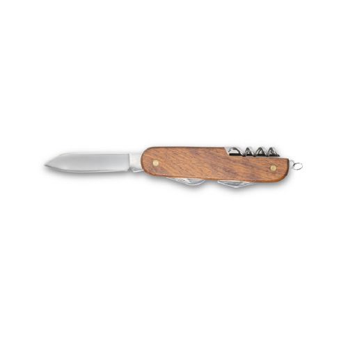 BELPIANO - Couteau de poche multifonction en acier inoxydable et bois