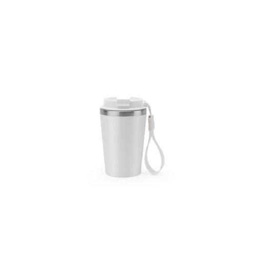 SPITZ - Gobelet de voyage en acier inoxydable (90 % recyclé) et paroi extérieure en PP, avec finition mate 440 mL