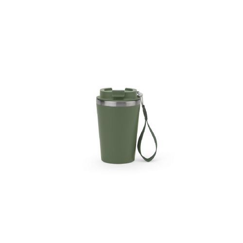 SPITZ - Gobelet de voyage en acier inoxydable (90 % recyclé) et paroi extérieure en PP, avec finition mate 440 mL
