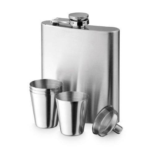 NOVAK - Ensemble de bouteilles et de verres en acier inoxydable 200 mL