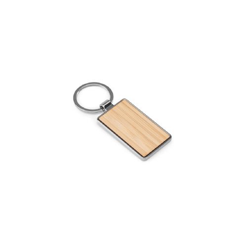 GASTON RECTANGULAR - Porte-clés rectangulaire en zinc et bambou
