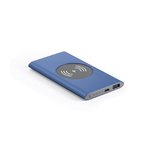 CASSINI - Power bank 4 000 mAh avec chargeur sans fil 5W en aluminium recyclé (100 % rAL)
